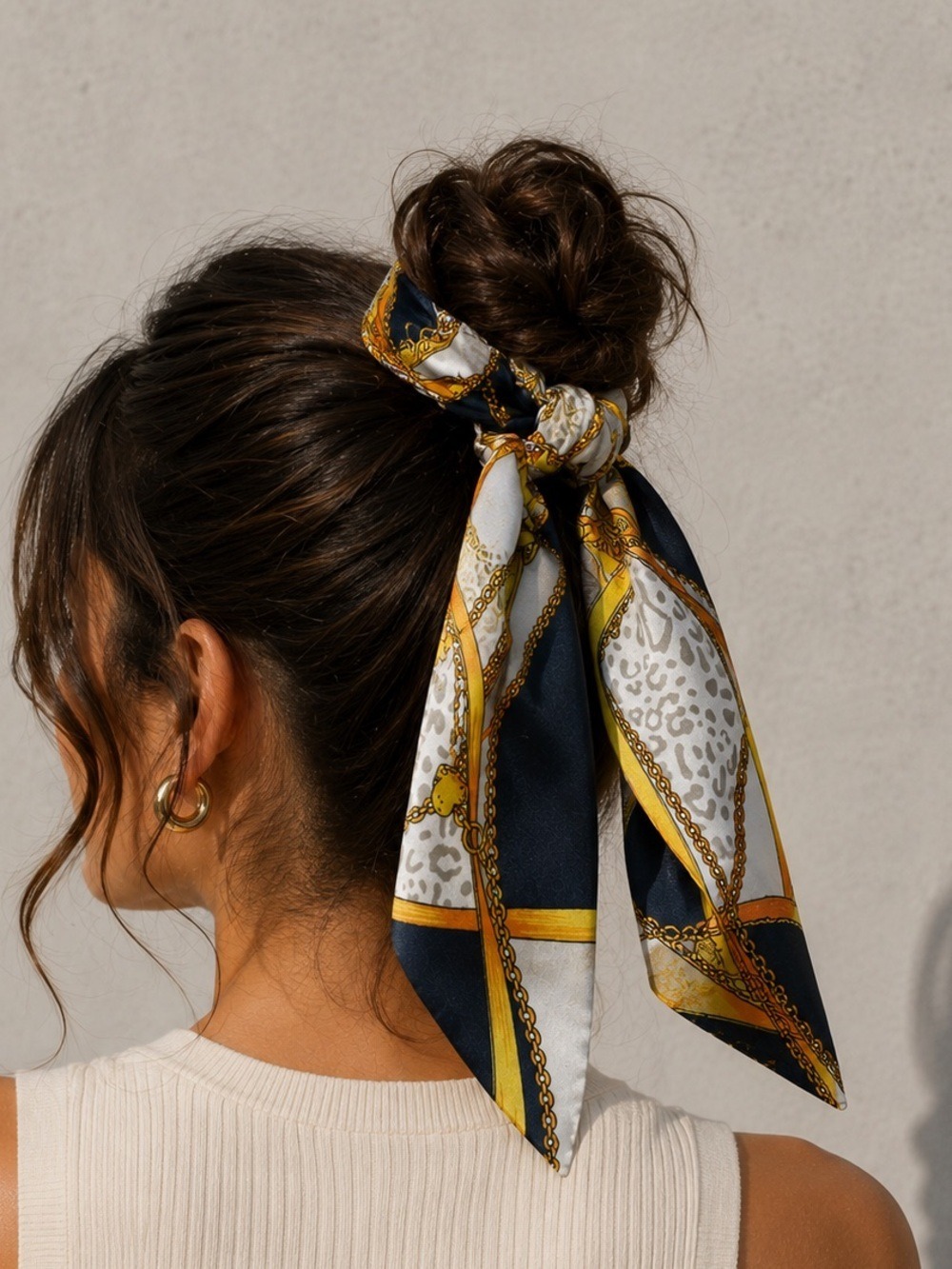 Scarf Bow Scrunchie Pony Hair Accessory